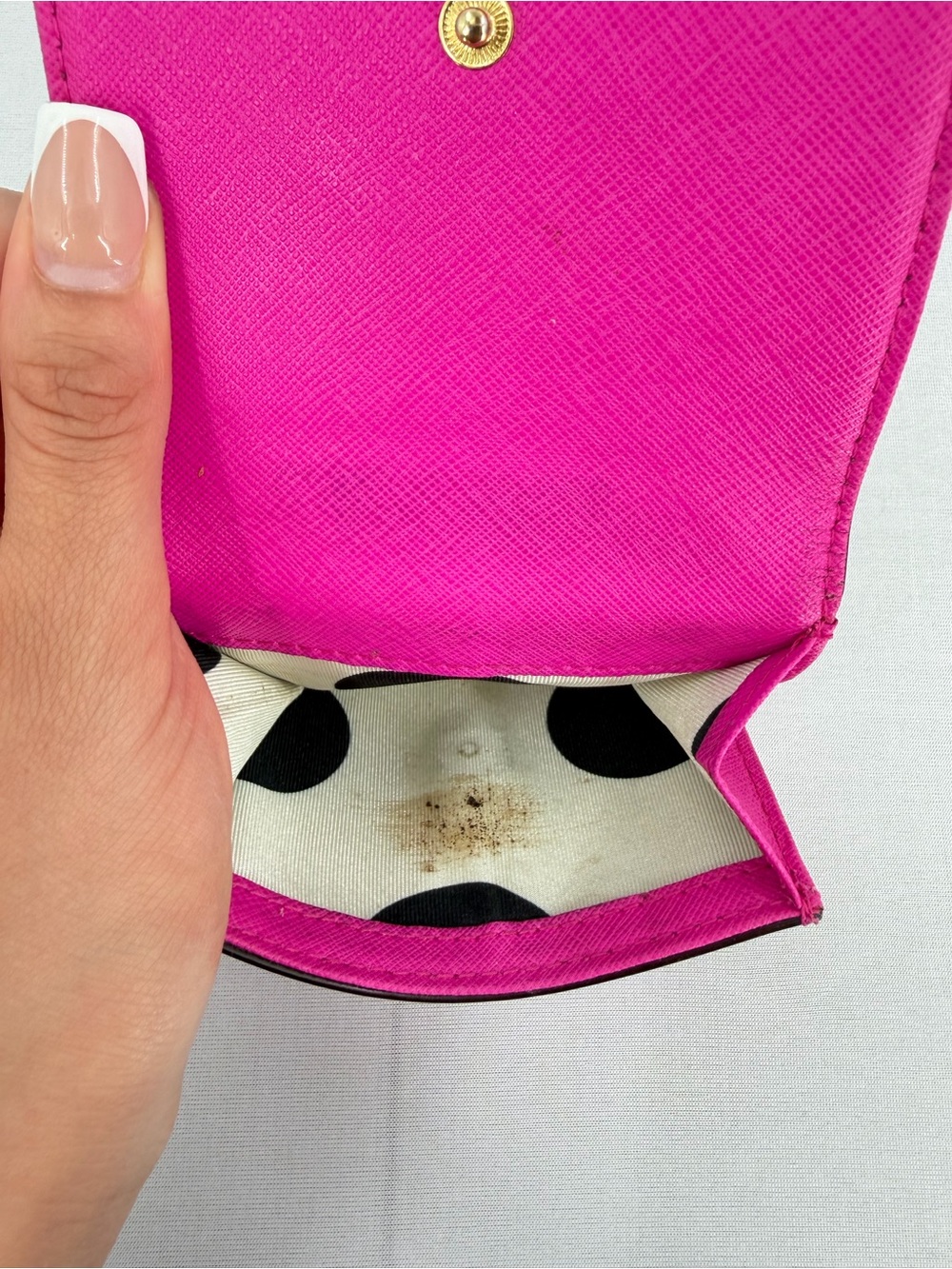 Kate Spade Cedar Street Tavy Saffiano Leather Pink Trifold Wallet Barbiecore - Picture 10 of 15